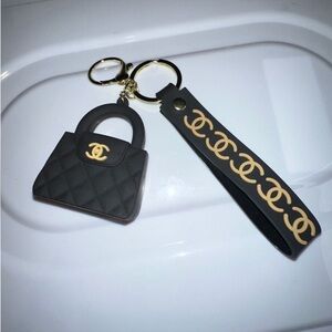 Chanel Black Purse Wristlet/ Keychain